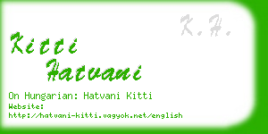 kitti hatvani business card